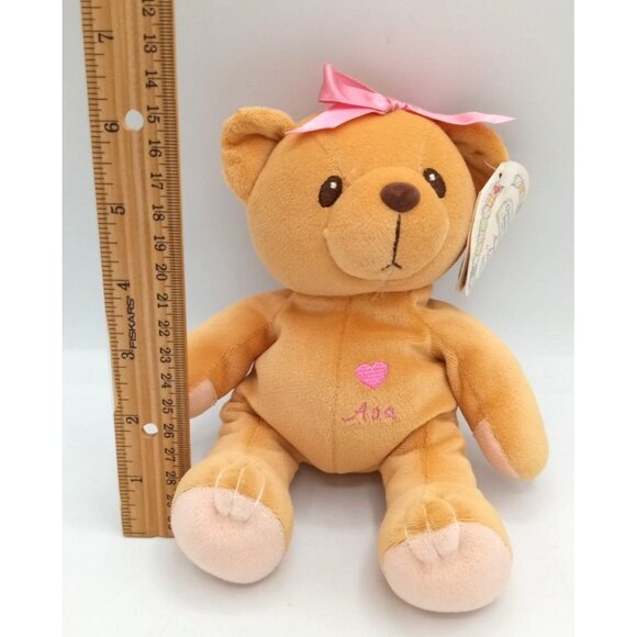 Ava Teddy Bear Cherished Teddies Sitting Plush Pink Ribbon Enesco 8 Inch 597317 - Picture 2 of 14